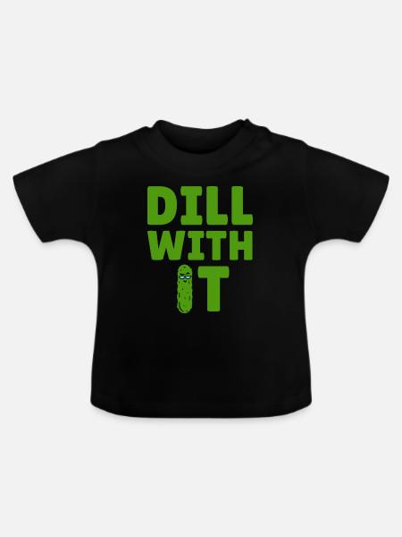 Augurk Augurken Komkommer Vegan Sour Zwanger Cadeau - Økologisk T-shirt til baby, rund hals - sort