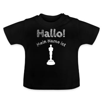 Bonjour, je m'appelle Oskar | Oscar | shirt nom - T-shirt bio col rond Bébé - noir - Devant
