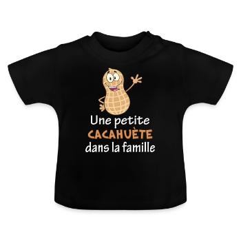 Bébé petite cacahuète je t'aime - T-shirt bio col rond Bébé - noir - Devant
