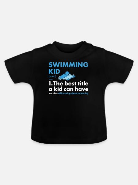 Sport Kid Swimming - Baby Bio-T-Shirt mit Rundhals - Schwarz