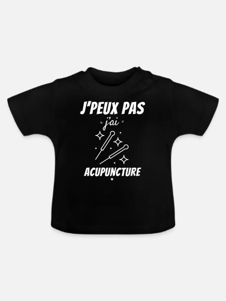 Ich kann keine Akupunktur - Baby Bio-T-Shirt mit Rundhals - Schwarz