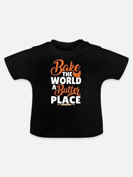 Brotbacken Brotbackautomat - Baby Bio-T-Shirt mit Rundhals - Schwarz