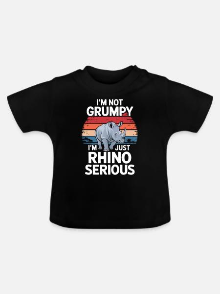Nashorn Rhinozeros - Baby Bio-T-Shirt mit Rundhals - Schwarz