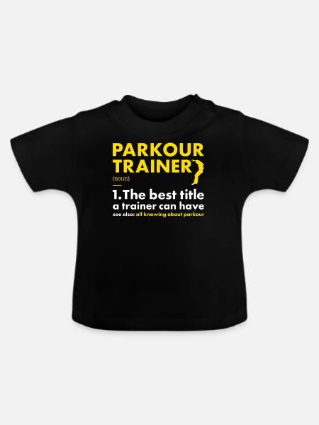 Traceur Trainer Definition Parkour - Baby Bio-T-Shirt mit Rundhals - Schwarz