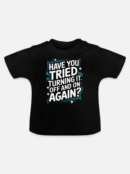 Technischer Support Computerfreak Nerd - Baby Bio-T-Shirt mit Rundhals - Schwarz