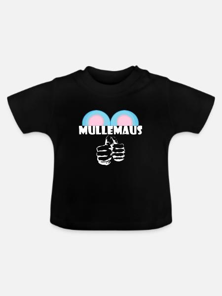 Kosename Mullemaus Geschenkidee - Baby Bio-T-Shirt mit Rundhals - Schwarz