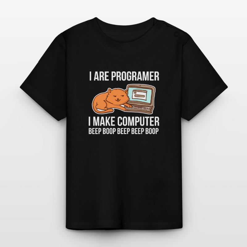 Programmeur-chat-humour pour coder et T-shirt bio col rond Bébé