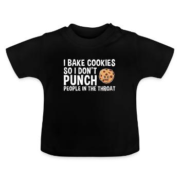 Baking I Bake Cookies Cookie - Baby Bio-T-Shirt mit Rundhals - Schwarz - Vorne