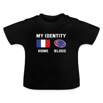 Mon identité France Rugby - T-shirt bio col rond Bébé - noir - Devant