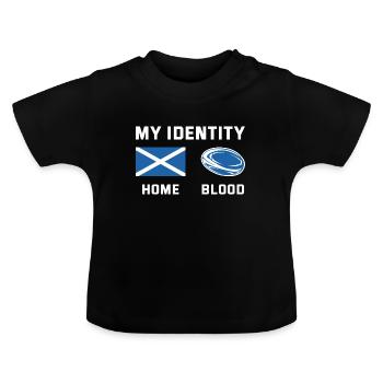 Mon identité Écosse Rugby - T-shirt bio col rond Bébé - noir - Devant