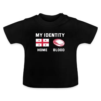 Mon identité Rugby - T-shirt bio col rond Bébé - noir - Devant