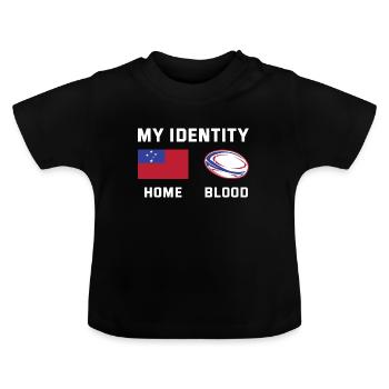 Mon identité Samoa Rugby - T-shirt bio col rond Bébé - noir - Devant