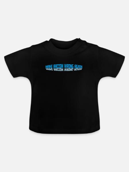 make racism wrong again - Baby Bio-T-Shirt mit Rundhals - Schwarz