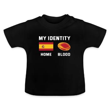Mon identité Espagne Rugby - T-shirt bio col rond Bébé - noir - Devant