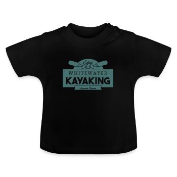 Enjoy Whitewater Kayaking - Baby Organic T-Shirt with Round Neck - black - Front
