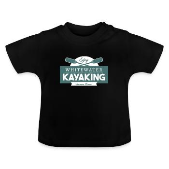 Profitez du kayak en eau vive - T-shirt bio col rond Bébé - noir - Devant