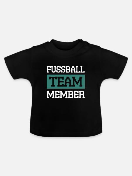 Fussball Team - Baby Bio-T-Shirt mit Rundhals - Schwarz