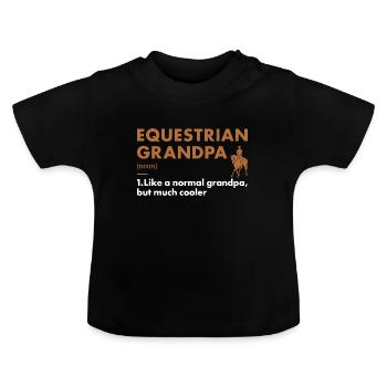 Sport Grandpa Definition Equestrian - Baby Bio-T-Shirt mit Rundhals - Schwarz - Vorne