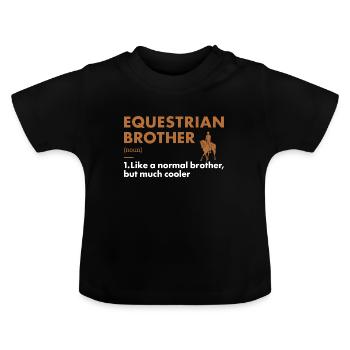 Sport Brother Definition Equestrian - Baby Bio-T-Shirt mit Rundhals - Schwarz - Vorne