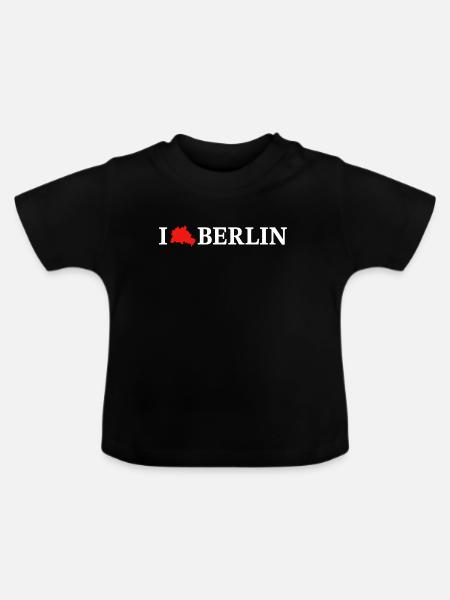 I love Berlin - Baby Bio-T-Shirt mit Rundhals - Schwarz
