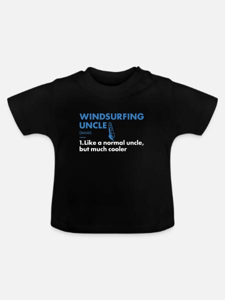 Sport Uncle Windsurfing - Baby Bio-T-Shirt mit Rundhals - Schwarz
