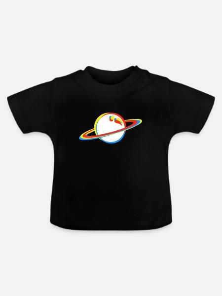 Planet - Baby Bio-T-Shirt mit Rundhals - Schwarz
