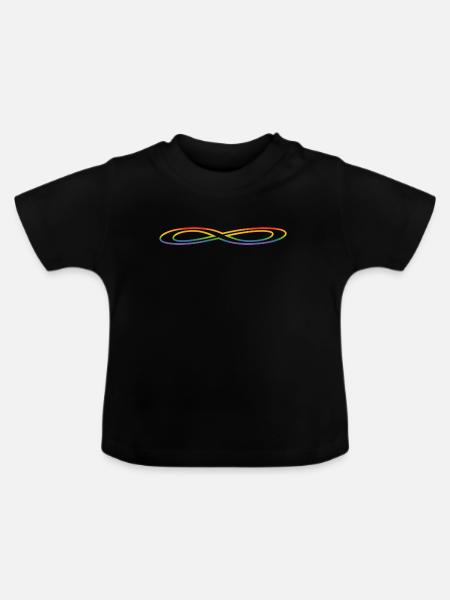 Regenbogen breite Unendlichkeit - Baby Bio-T-Shirt mit Rundhals - Schwarz