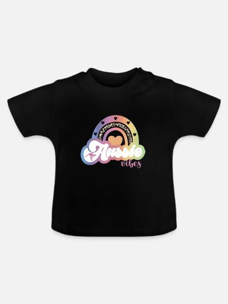 Aussie vibes - Baby Bio-T-Shirt mit Rundhals - Schwarz