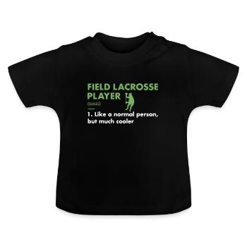 Sport Player Definition Field Lacrosse - Baby Organic T-Shirt with Round Neck - black - Front