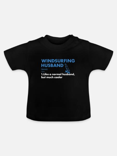 Sport Husband Windsurfing - Baby Bio-T-Shirt mit Rundhals - Schwarz