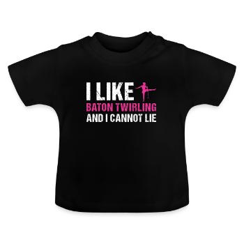 Baton Twirler J’aime Baton Twirling - T-shirt bio col rond Bébé - noir - Devant