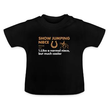Saut d’obstacles Nièce Définition Saut d’obstacles - T-shirt bio col rond Bébé - noir - Devant