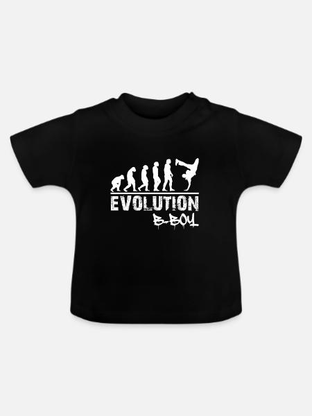 Breakdance Evolution B-Boy Breakdancer Geschenk - Baby Bio-T-Shirt mit Rundhals - Schwarz