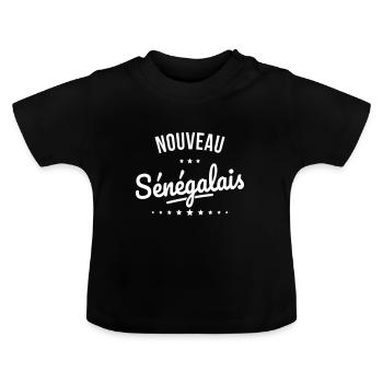 Nouveau Sénégalais - Idée cadeau bébé - T-shirt bio col rond Bébé - noir - Devant