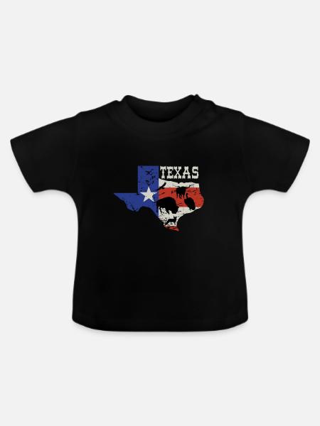 TEXAS Animals - Baby Bio-T-Shirt mit Rundhals - Schwarz