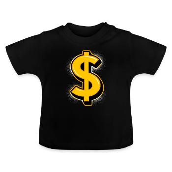 Dollar Zeichen Geld Cash Wall Street - Baby Bio-T-Shirt mit Rundhals - Schwarz - Vorne
