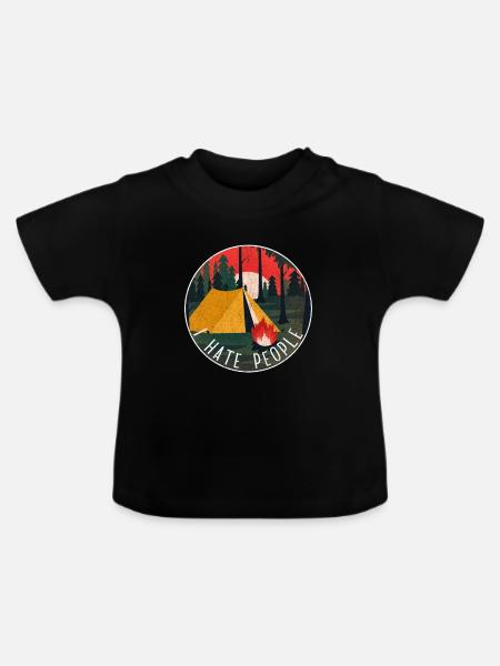 Camping hermit eremite freedom nature silence camp - Ekologisk T-shirt med rund hals baby - svart