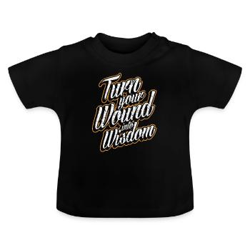 Weisheit Alter Intelligenz Glück Ruhe Zufriedenhei - Baby Bio-T-Shirt mit Rundhals - Schwarz - Vorne