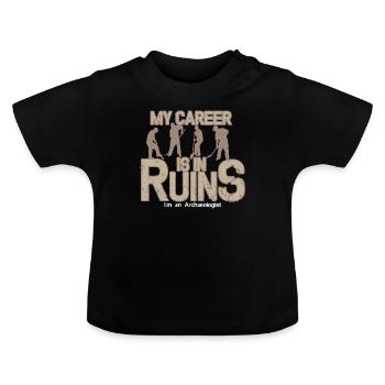 Ruins archeology - Baby Organic T-Shirt with Round Neck - black - Front