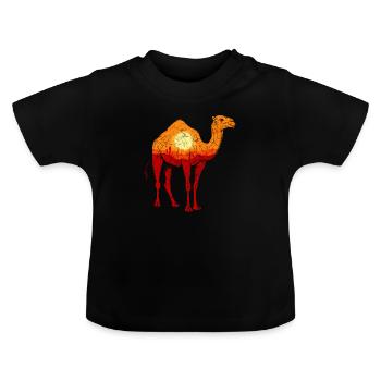 Wüste Kamel Sahara Arabien Savanne Orient Vintage - Baby Bio-T-Shirt mit Rundhals - Schwarz - Vorne