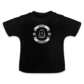 Weltreise Backpacker - Baby Bio-T-Shirt mit Rundhals - Schwarz - Vorne