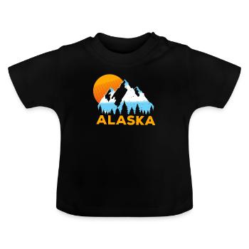 Alaska Eis Berge Schnee Retro - Baby Bio-T-Shirt mit Rundhals - Schwarz - Vorne