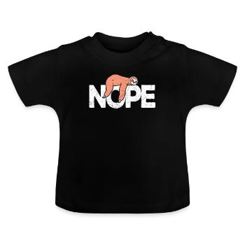 Sloth sloth - Baby Organic T-Shirt with Round Neck - black - Front