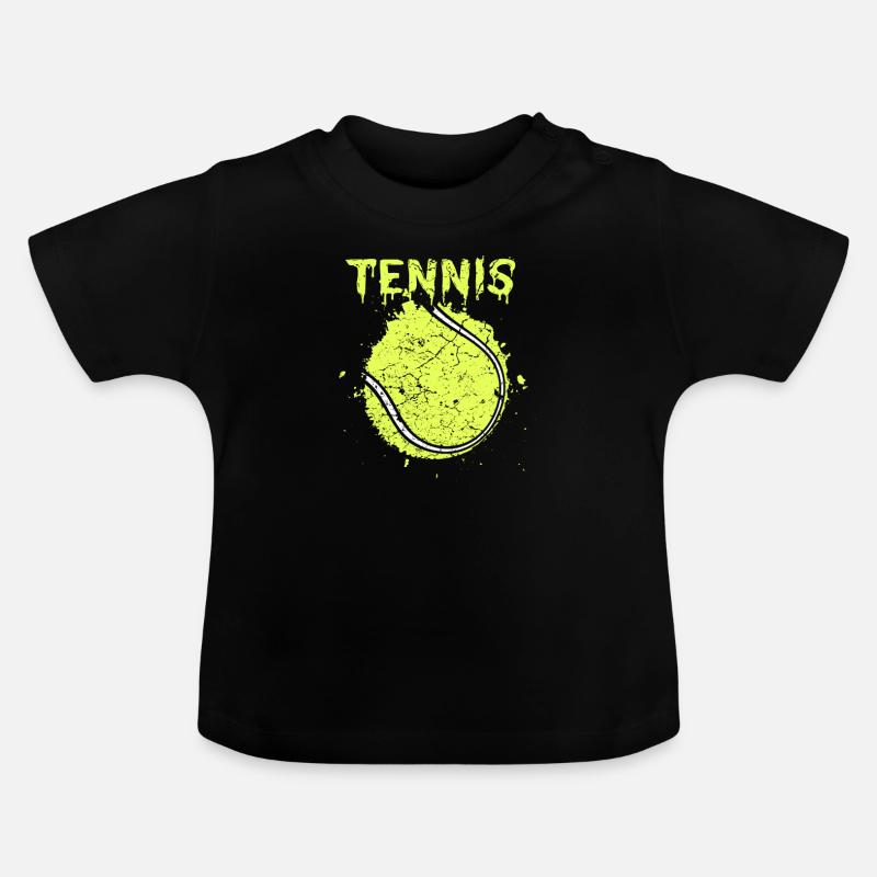 balle de tennis - T-shirt bio col rond Bébé - noir