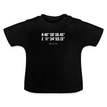Coordonnées Munich - T-shirt bio col rond Bébé - noir - Devant