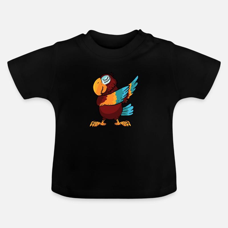 Dabbing Macaw Parrot Dab Dance Bird Gift - T-shirt bio col rond Bébé - noir