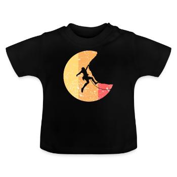 Escalade des sommets d'alpinisme - T-shirt bio col rond Bébé - noir - Devant