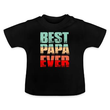 Father Best Father Father's Day - Baby Organic T-Shirt with Round Neck - black - Front
