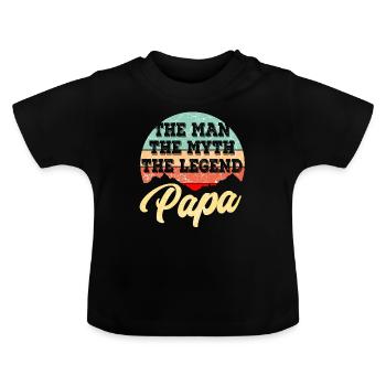 Father Best Father Father's Day - Baby Organic T-Shirt with Round Neck - black - Front