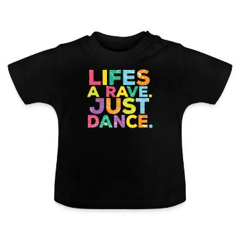 Techno Raver Raver - Baby Bio-T-Shirt mit Rundhals - Schwarz - Vorne